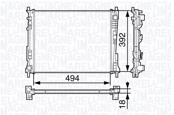 MAGNETI MARELLI Радиатор, охлаждение двигателя 350213132200